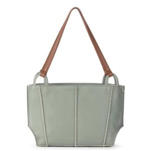 Elegant Sage Green Leather Tote Bag for Women Everyday Style