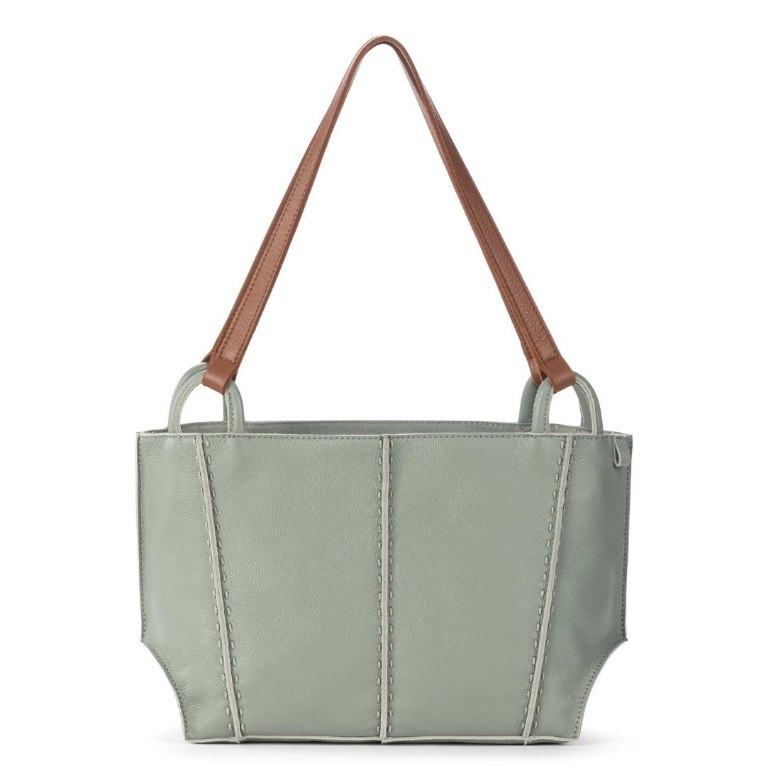 Elegant Sage Green Leather Tote Bag for Women Everyday Style